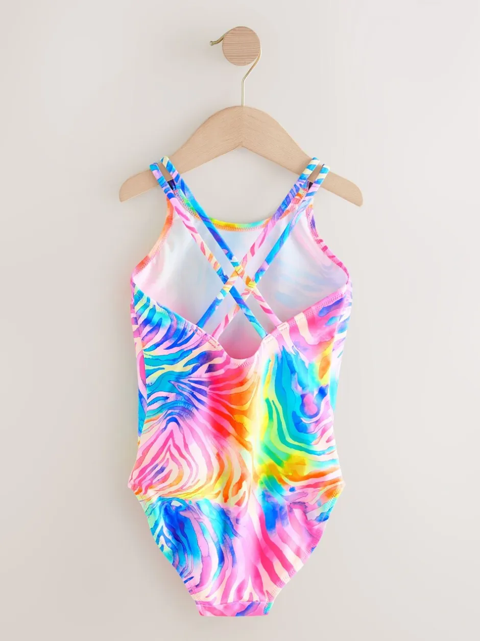 Badkleding|Badkleding*Next Regenboogzebra - Badpak met dubbele bandjes (3-16jr)