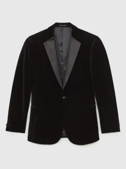 Smokings En Feestkleding|Reiss - Ace - Klassieke fluwelen single breasted blazer