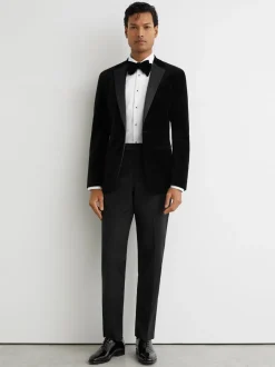 Smokings En Feestkleding|Reiss - Ace - Klassieke fluwelen single breasted blazer