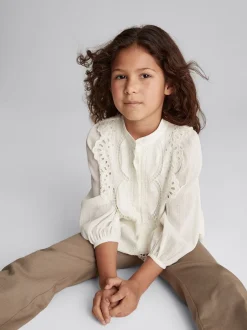 Overhemden En Blouses*Reiss - Piper Junior - Blouse met borduursel