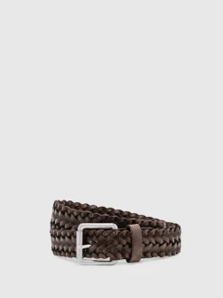 Riemen En Bretels*Reiss Carlton Leather Woven Belt