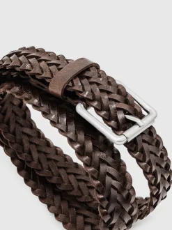Riemen En Bretels*Reiss Carlton Leather Woven Belt