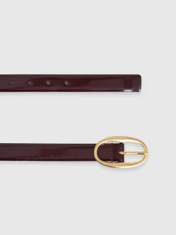 Ceintuurs|Reiss Drew Patent Leather Oval Buckle Belt