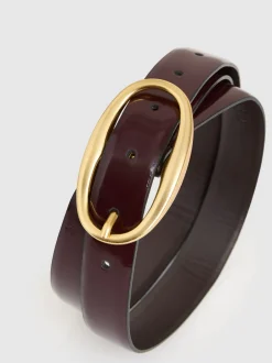 Ceintuurs|Reiss Drew Patent Leather Oval Buckle Belt