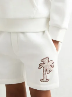 Shorts|Reiss Kayo Cotton Blend Palm Embroidered Shorts