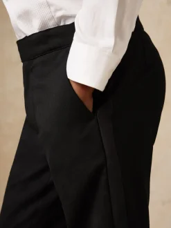 Kostuums En Herenvesten|Reiss Knightsbridge Tuxedo broek van satijn met strepen