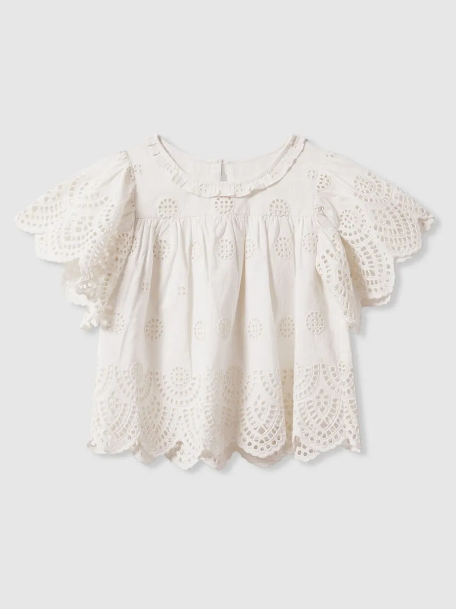 Overhemden En Blouses*Reiss Laverne Cotton Broderie Blouse