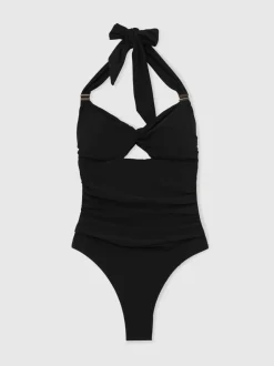 Badkleding*Reiss Marta Cut-Out Halter-Neck Swimsuit