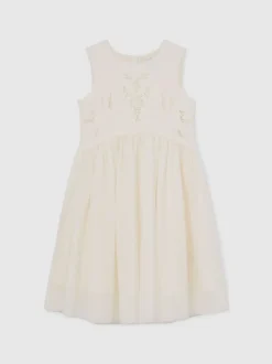 Gelegenheidskleding|Jurken|Reiss Phoebe Lace-Detail Tulle-Skirt Dress