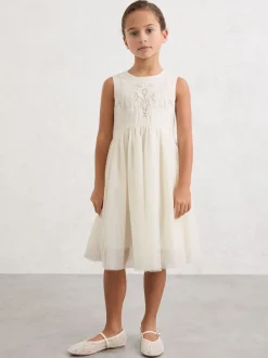 Gelegenheidskleding|Jurken|Reiss Phoebe Lace-Detail Tulle-Skirt Dress