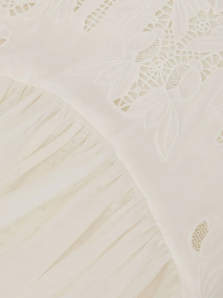 Gelegenheidskleding|Jurken|Reiss Phoebe Lace-Detail Tulle-Skirt Dress
