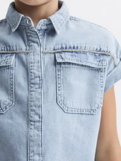 Overhemden En Blouses*Reiss Sandie crop top van denim
