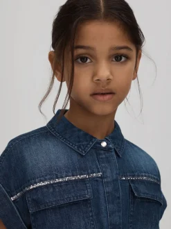 Overhemden En Blouses*Reiss Sandie overhemd van denim met versiering