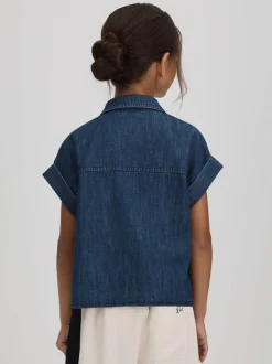 Overhemden En Blouses*Reiss Sandie overhemd van denim met versiering