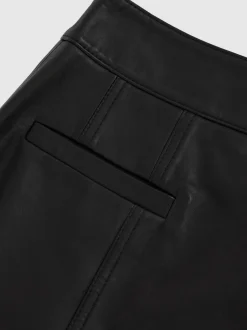 Rokken|Reiss Seema Leather Welt Pocket Mini Skirt