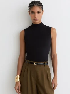 Tops En T-Shirts*Reiss Simone Stretch-Cotton High-Neck Vest