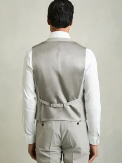 Vesten*Reiss Slice Puppytooth-Check Suit Waistcoat Wool-Blend