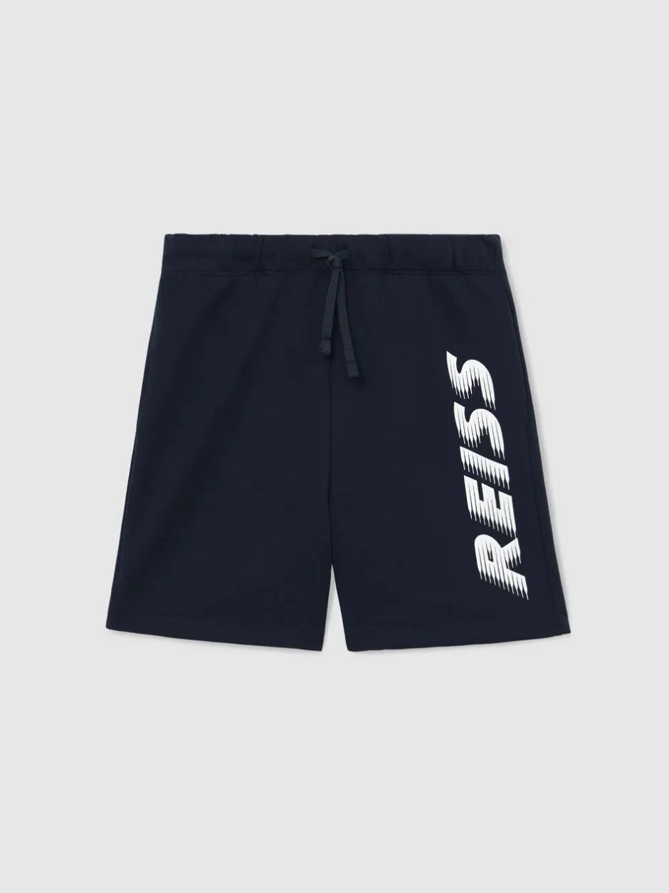 Shorts*Reiss Terek Cotton Logo-Print Drawstring Shorts