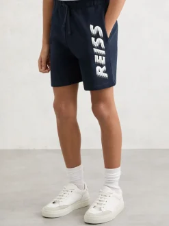 Shorts*Reiss Terek Cotton Logo-Print Drawstring Shorts