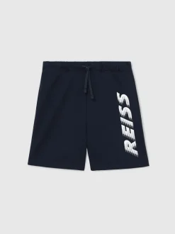Shorts|Reiss Terek Cotton Logo-Print Drawstring Shorts