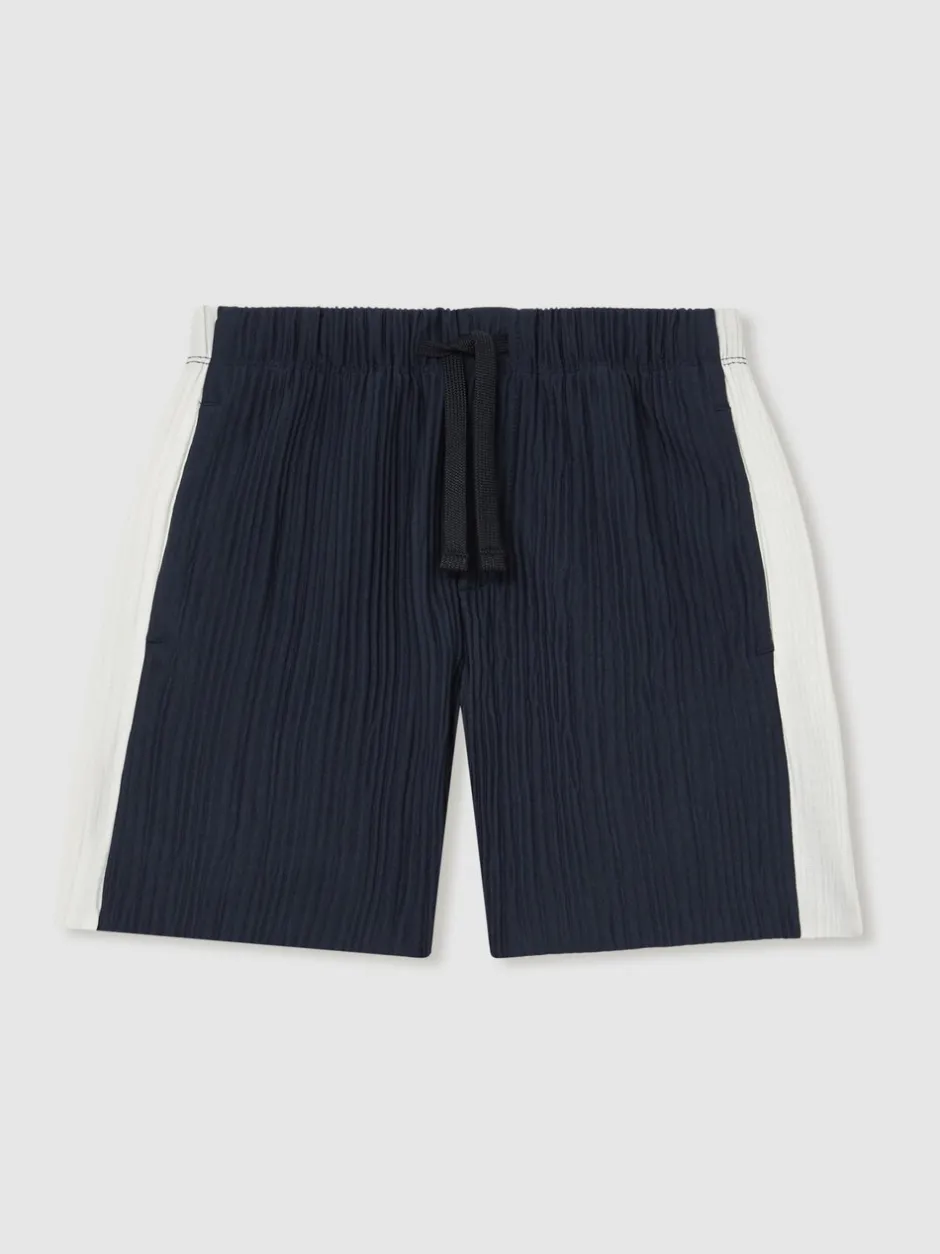 Shorts|Reiss Tino Plissé Colour-Block Shorts