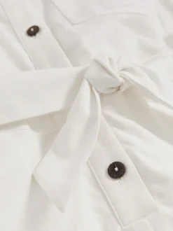 Jumpsuits En Playsuits*Reiss Zoe playsuit van katoen-linnen met riem