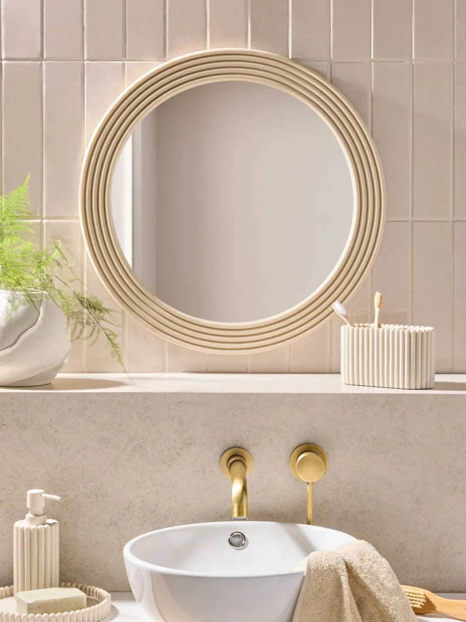 Spiegels|Badkameraccessoires*Next Resin Ribbed Round Wall Mirror