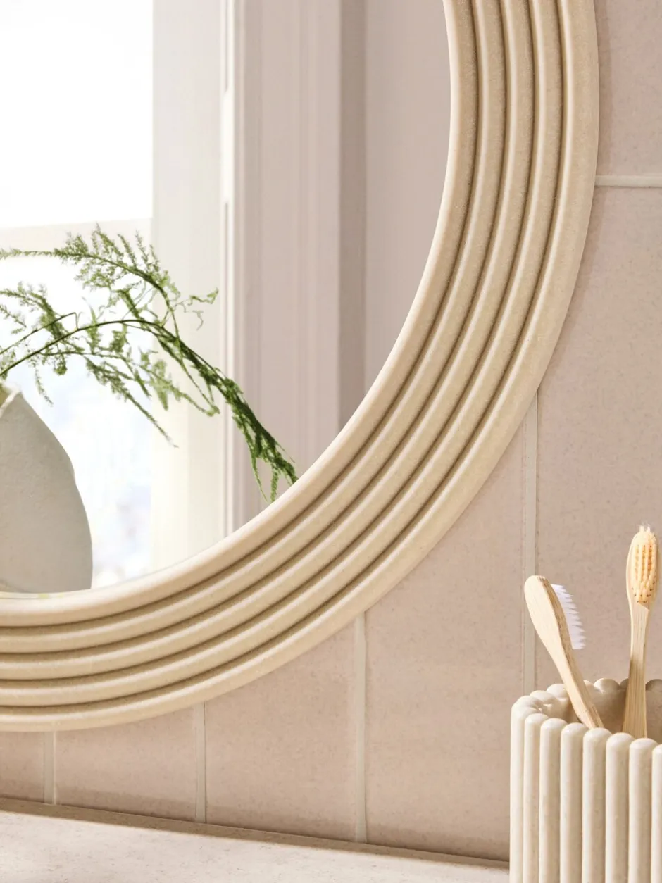 Spiegels|Badkameraccessoires*Next Resin Ribbed Round Wall Mirror