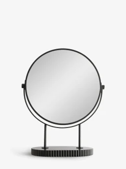 Spiegels|Badkameraccessoires*Next Resin Ribbed 5x Magnification Dressing Table Mirror Zwart