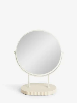 Spiegels|Badkameraccessoires|Next Resin Ribbed 5x Magnification Dressing Table Mirror Natuurlijk