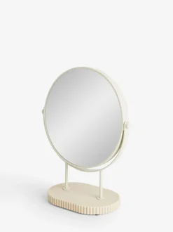 Spiegels|Badkameraccessoires|Next Resin Ribbed 5x Magnification Dressing Table Mirror Natuurlijk