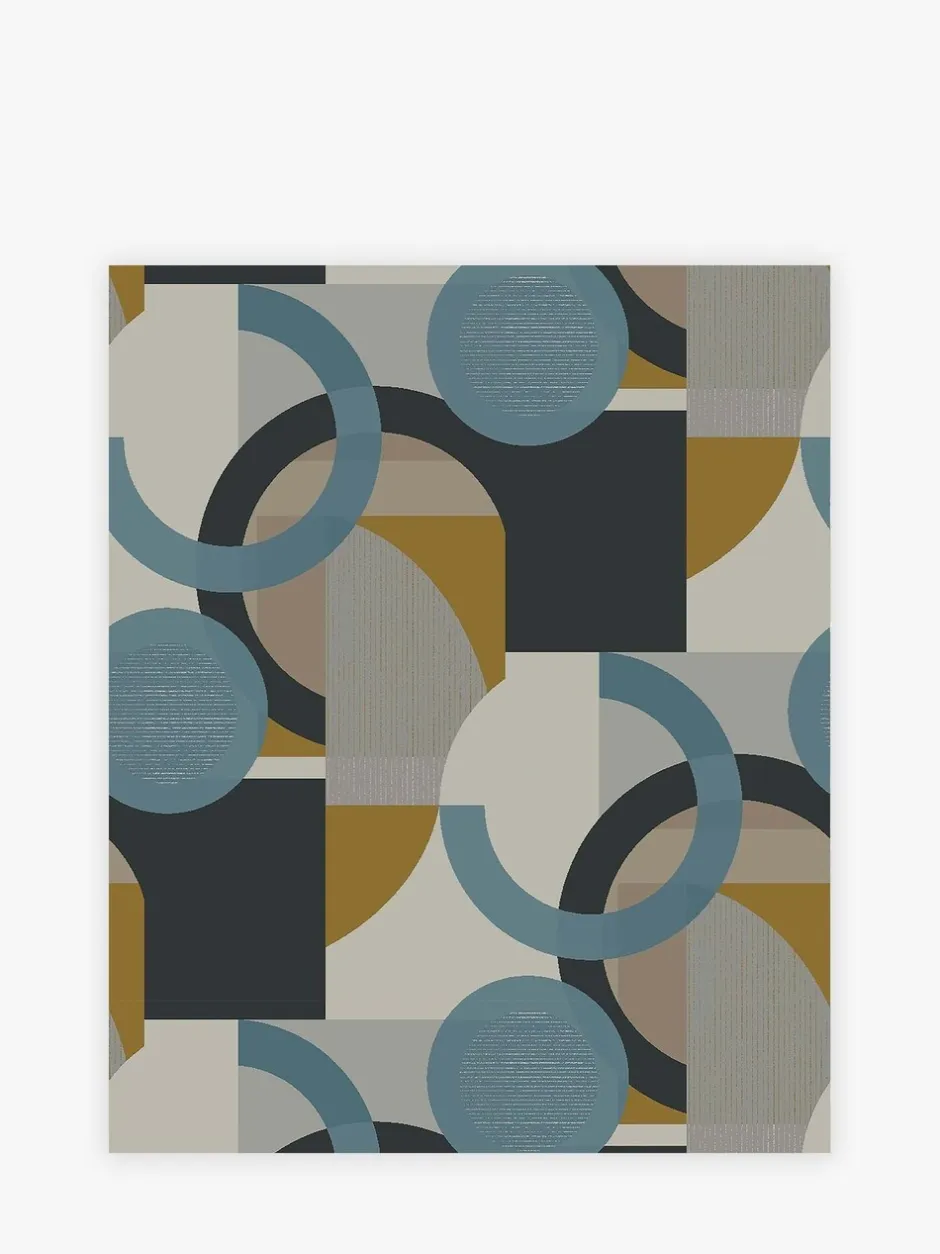 Behang|Next Retro Geometric Shapes 10M Wallpaper Blauw
