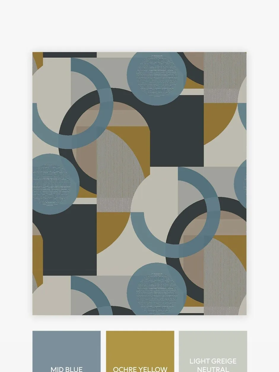 Behang|Next Retro Geometric Shapes 10M Wallpaper Blauw