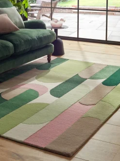 Vloerkleden En Lopers|Vloerkleden En Lopers*Next Retro Shapes Tapijt Grijs-groen