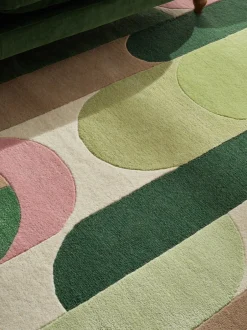 Vloerkleden En Lopers|Vloerkleden En Lopers*Next Retro Shapes Tapijt Grijs-groen
