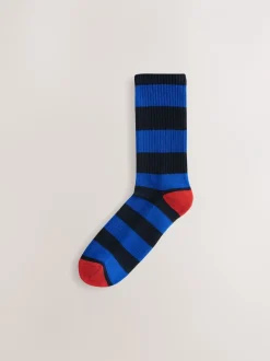 Sokken|Sokken*Next - Verpakking van 4 sportsokken Rich Blue/Green/Red Stripe Pattern
