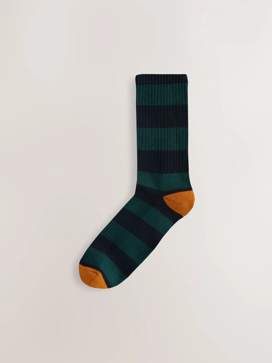 Sokken|Sokken*Next - Verpakking van 4 sportsokken Rich Blue/Green/Red Stripe Pattern