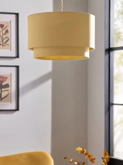 Lampenkappen|Verlichting*Next Rico 2 lagen, eenvoudig te monteren lampenkap Mosterdgeel