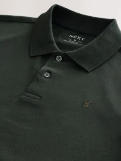 Poloshirts|T-Shirts En Hemden*Next Rijk olijfgroen - Slim Fit - Piqué poloshirt met korte mouwen