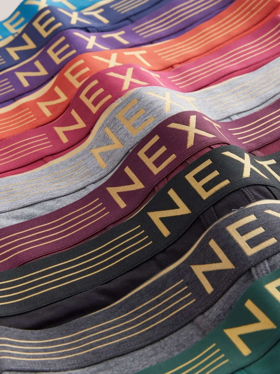 Ondergoed|Ondergoed|Next Rijke marineblauw/paars/oranje - Verpakking van 10 - Boxershorts met A-voorkant