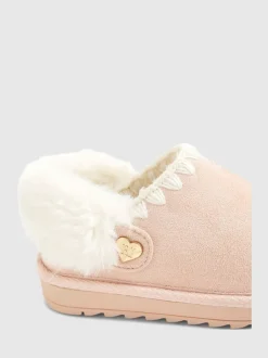 Pantoffels|River Island Fur Strap Whipstch Slippers