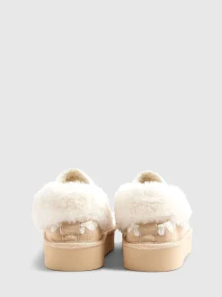 Pantoffels*River Island Fur Strap Whipstch Slippers