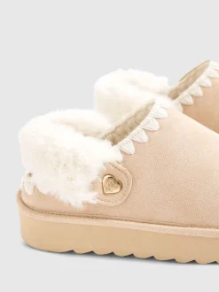 Pantoffels*River Island Fur Strap Whipstch Slippers