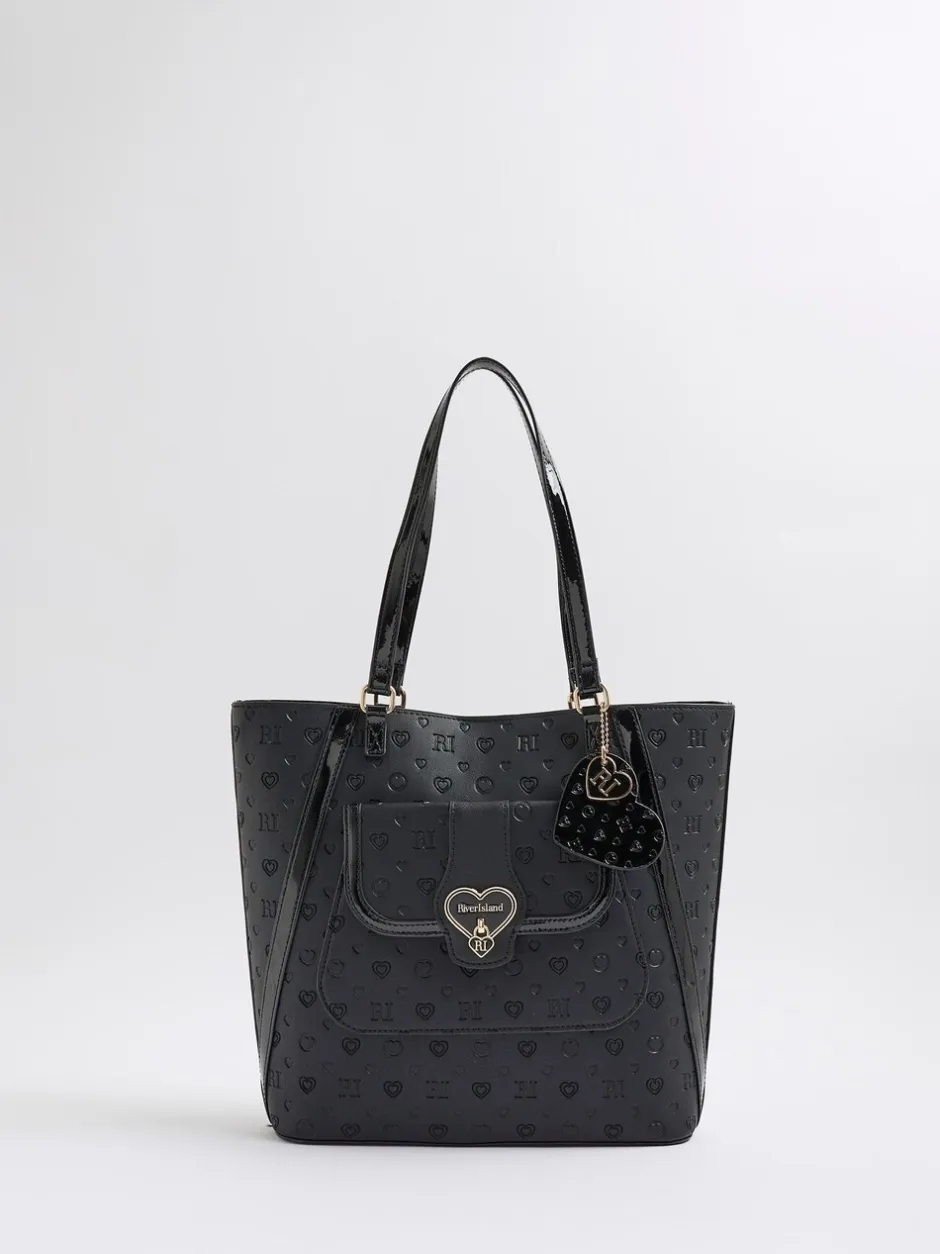 Tassen*River Island Heart Lock Pocket Shopper Bag