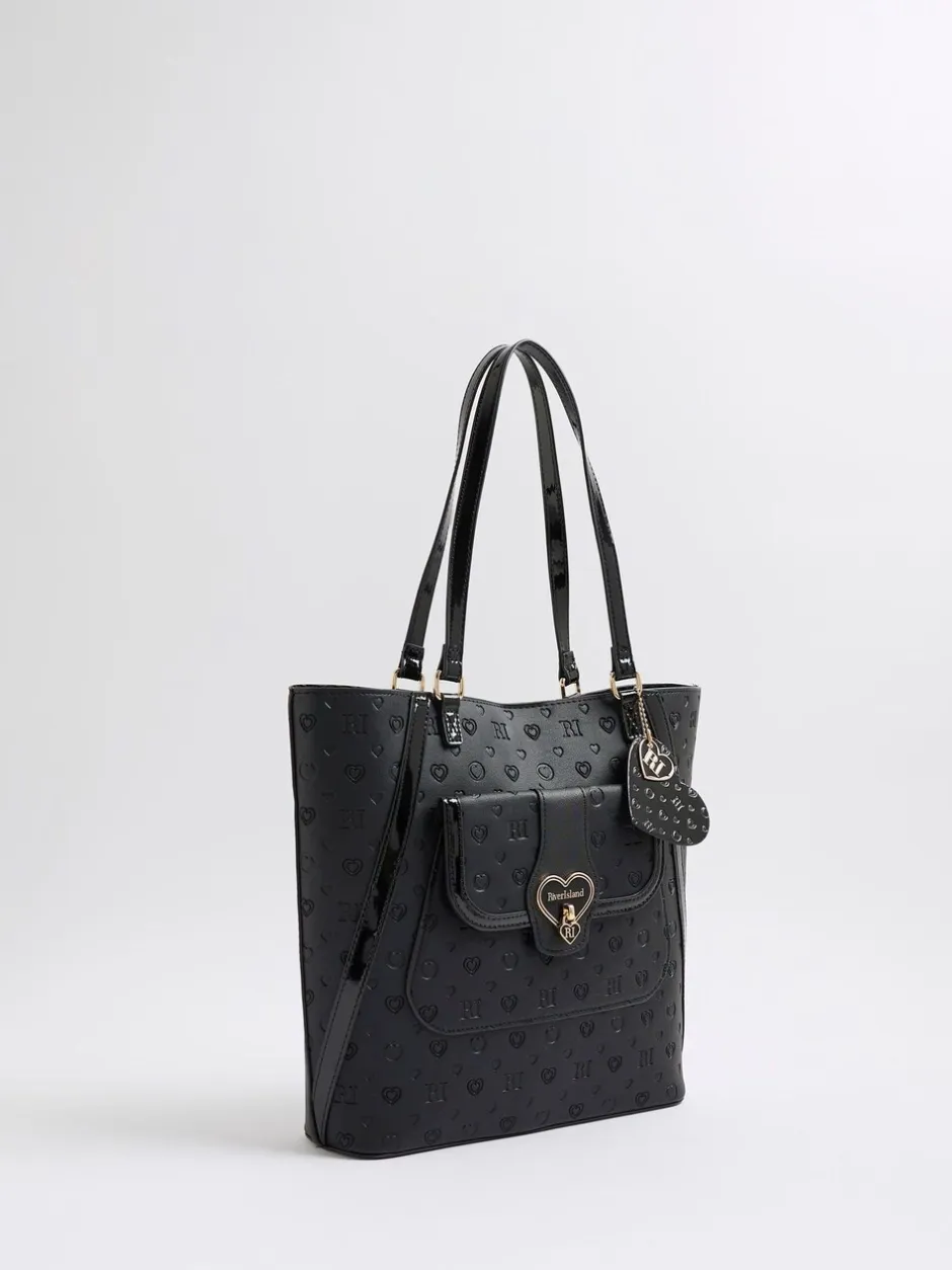 Tassen*River Island Heart Lock Pocket Shopper Bag