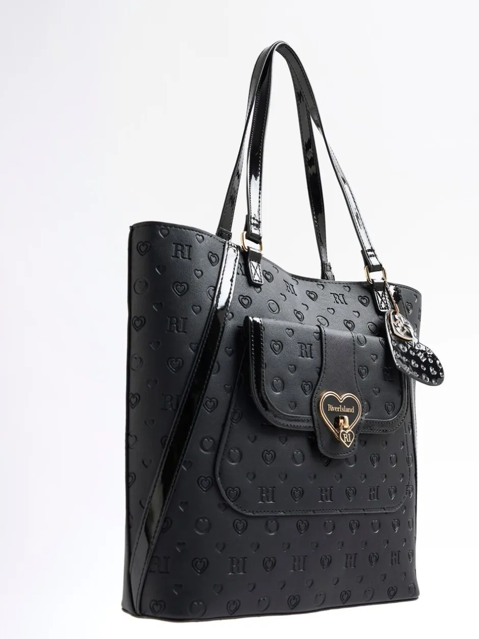 Tassen*River Island Heart Lock Pocket Shopper Bag