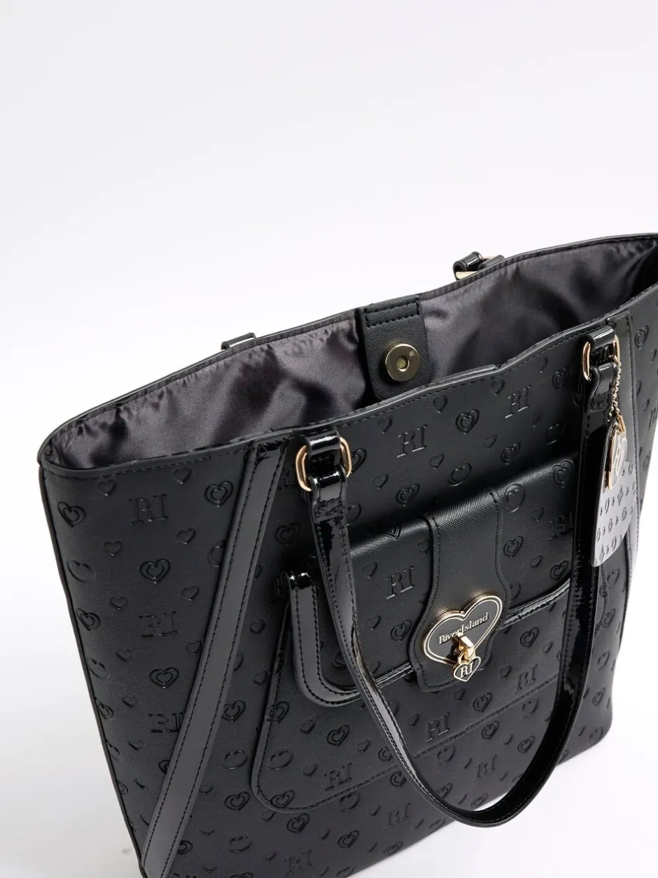 Tassen*River Island Heart Lock Pocket Shopper Bag