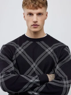 Gebreide Kleding|River Island Knitted Check Print Jumper
