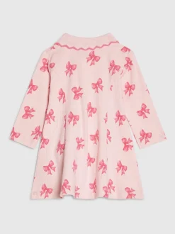 Gebreide Kleding|River Island Long Sleeve Bow Collar Rib Dress
