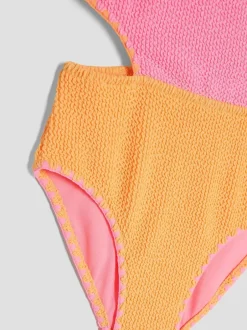 Badkleding*River Island Meisjesbadpak met bloktextuur